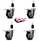 Service Caster 3.5'' Black Poly Swivel 1-1/2'' Expanding Stem Caster Set Total Lock Brake, 4PK SCC-EXTTL20S3514-PPUB-BLK-112-4 - alternate 4